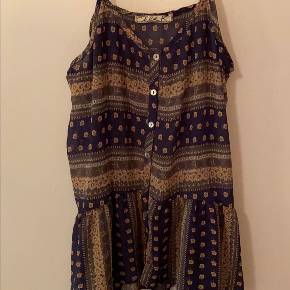 Chloe K Strapped Blouse Floral Pattern
